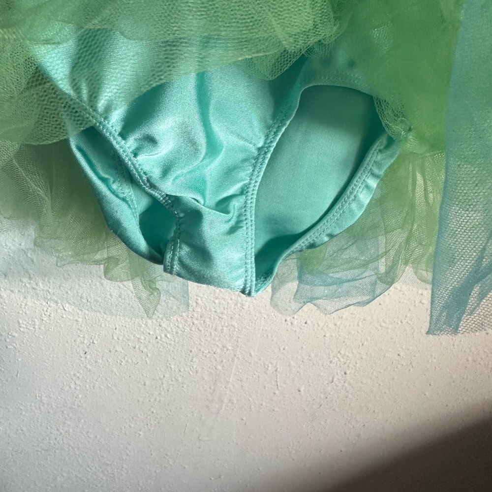 Revolution Purple and Green Kids Dance Costume - Picture 4 of 7